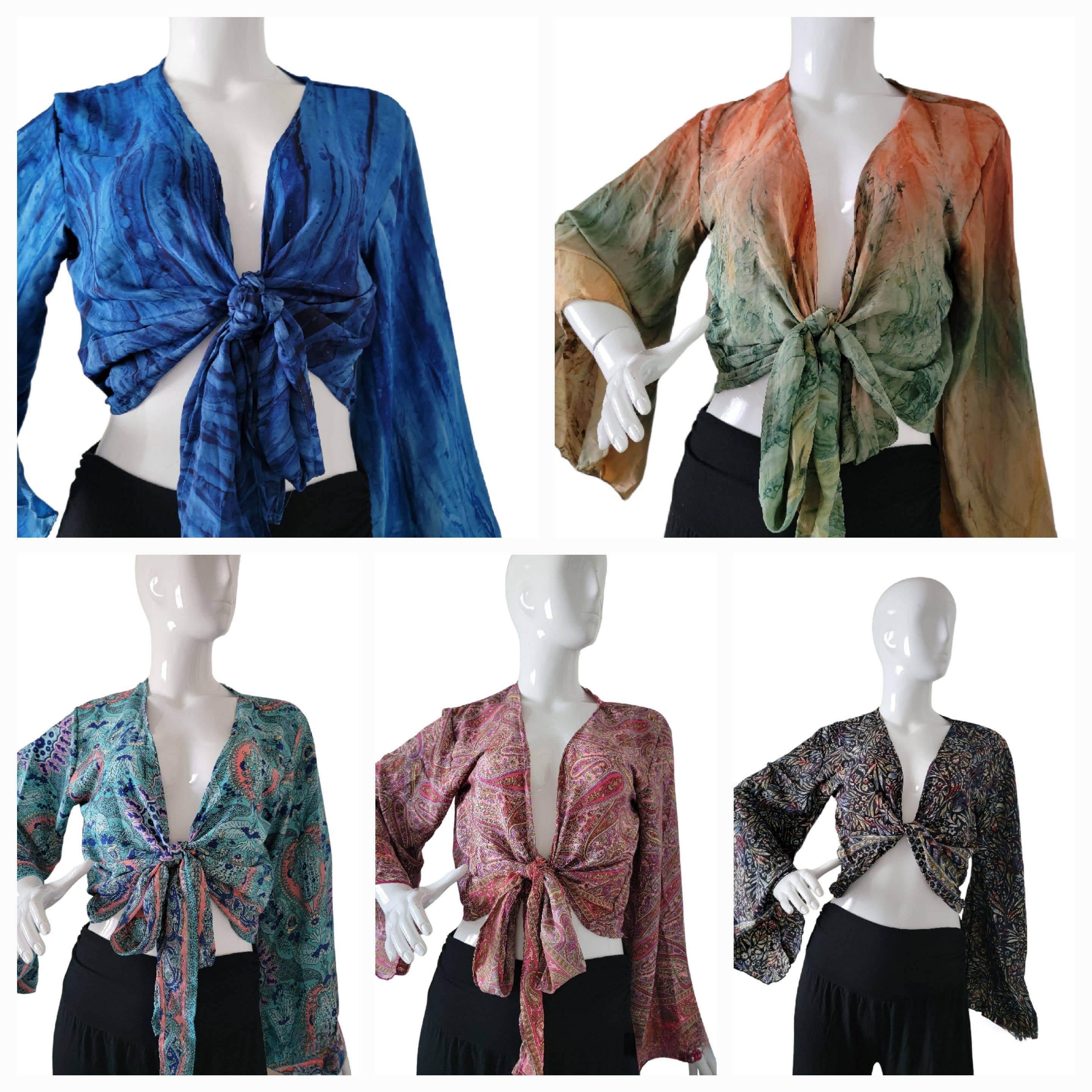 Evergreen Guardian Imports – wholesale Blouse – Women’s – TSTT-66 Long Sleeves Front Tie Top1