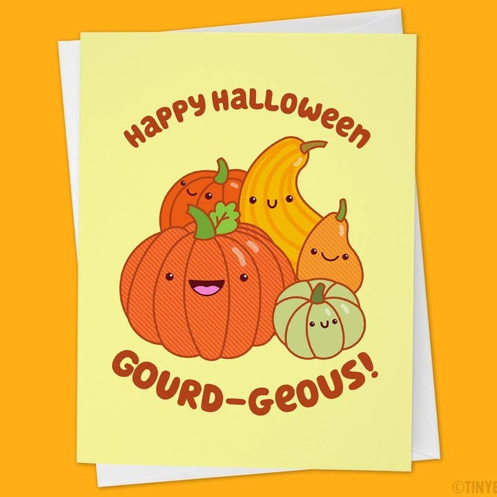 Gourd Halloween Card - Happy Halloween Gourd-geous! for wholesale by Tiny Bee Cards