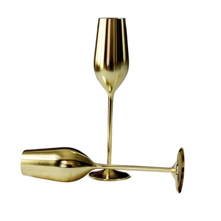 Gold Unbreakable Stainless Steel Champagne Flutes, Set of 2 and other Purchase Wholesale personalized champagne flutes. Free Returns & Net 60 Terms on Faire trending on Faire.