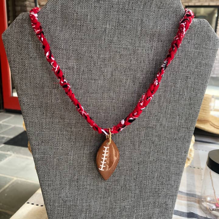 Chic’d Out - Wholesale Pendant/Charm Necklace - Mix Bandana Colors with Football Necklace