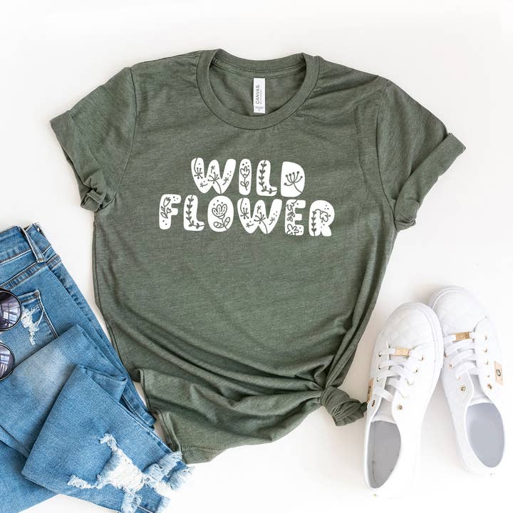 Boho Wildflower | T-shirt graphique à manches courtes pour la vente par Olive And Ivory Wholesale