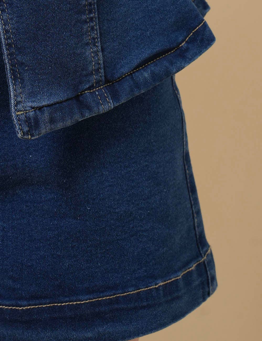 Sweetkama – wholesale Set med topp och shorts – Dam – Damset med ärmlös jeanslinne och shorts2