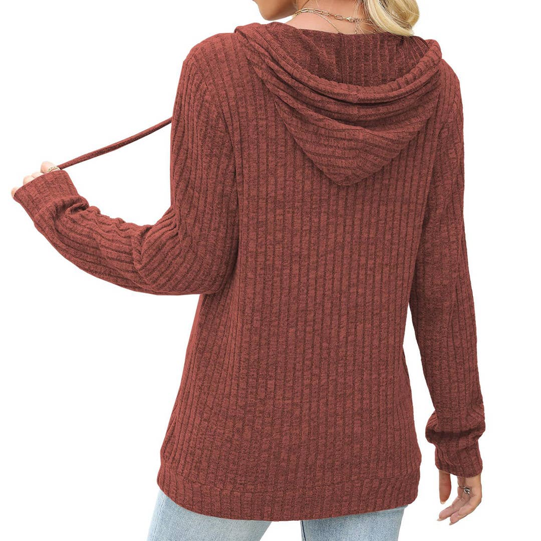 UNISHE – Hoodie – Mulher por atacado – Camisola com Capuz de Manga Comprida em Cor Sólida para Outono ZK35613