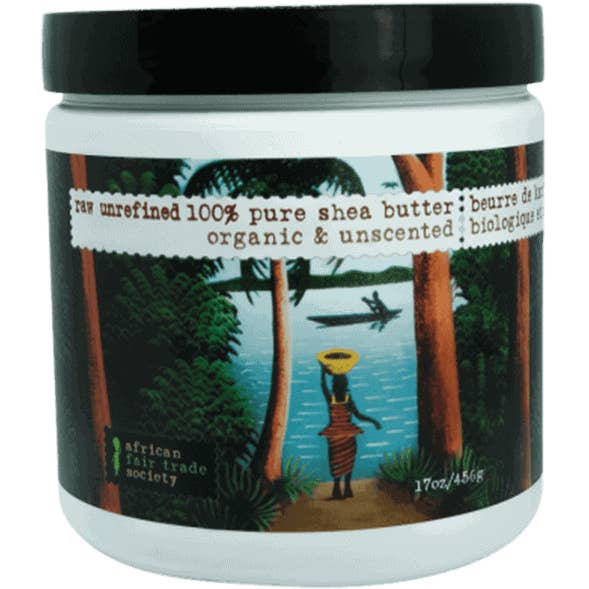 African Fair Trade Society - Wholesale Body Balm/Butter - Large 100% pure raw unrefined organic shea butter unscented 17oz / 456 grams size-sk-1666