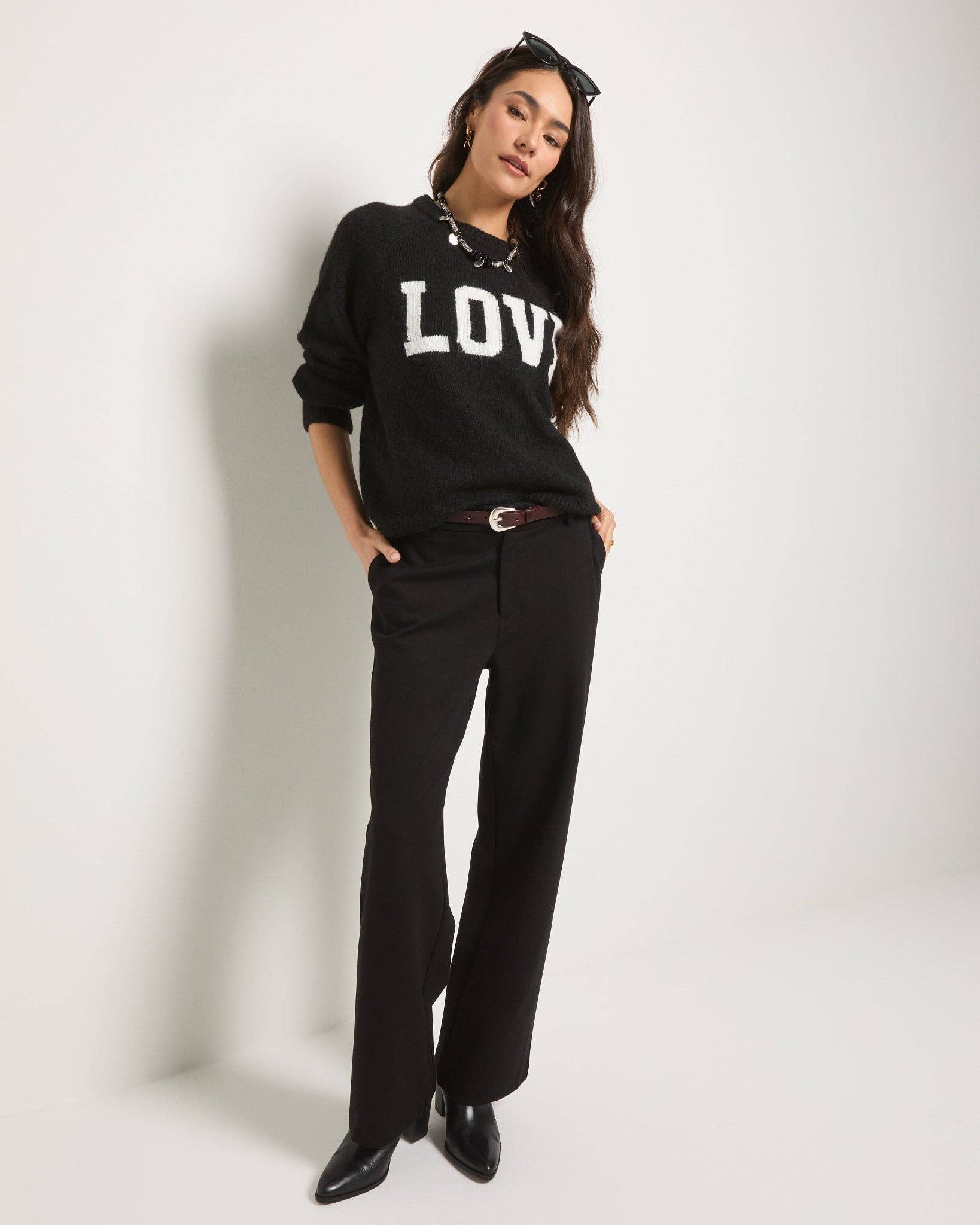 Black "Love" Graphic Sweater for wholesale on Faire3