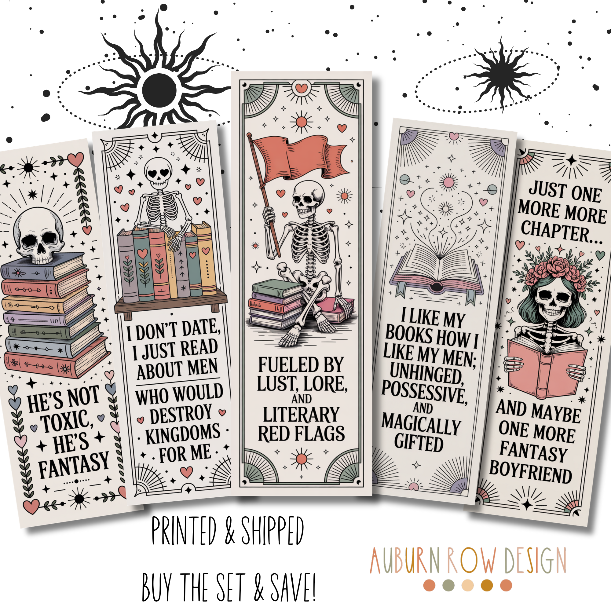 Auburn Row Design - Wholesale Bookmark - Smut Celestial Bookmark Set or Individual1