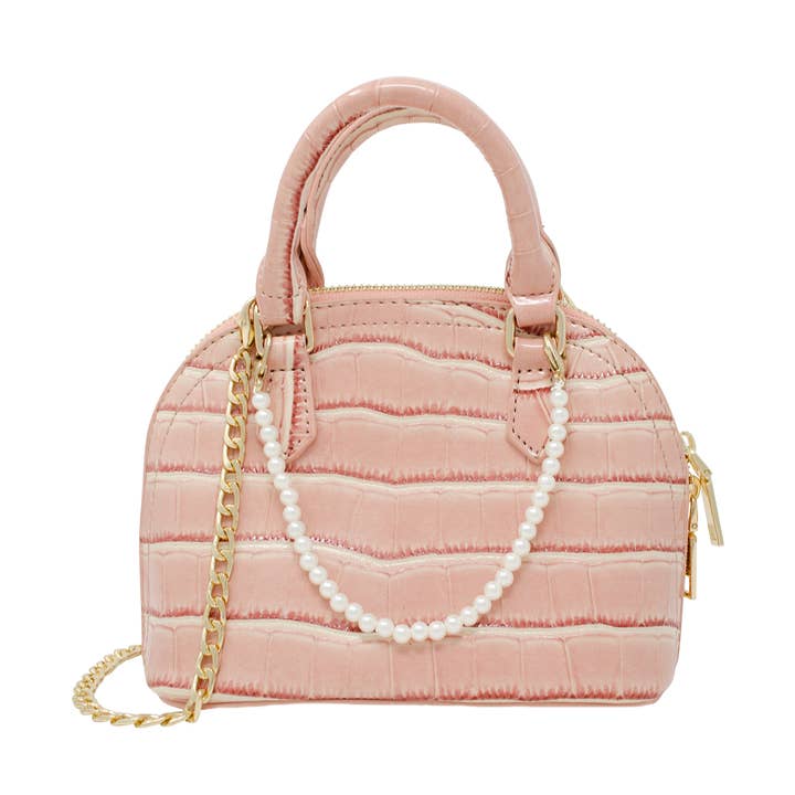 Bolso Mini Chic Croc con Adorno de Perla para venta al por mayor de Tiny Treats and ZOMI GEMS
