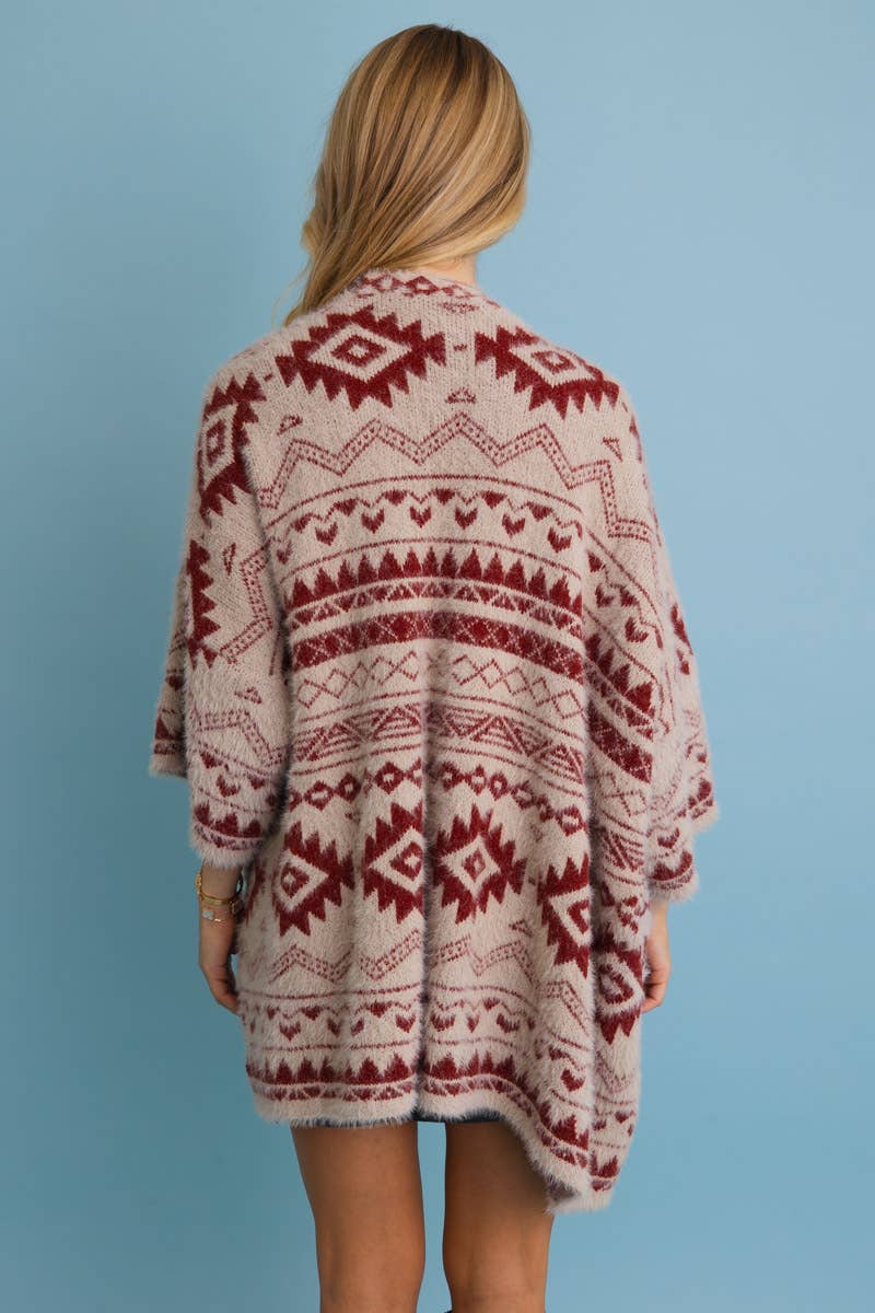 Leto Accessories – wholesale Cardigan – Women’s – Aztec Soft Knit cardigan with Tribal Print - Western Vibe 🌵4