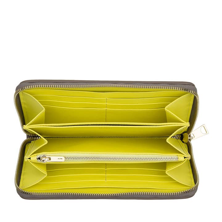 dudu - Wholesale Wallet - Women's - Dudu Women'S Leather Woven Wallet Zip Around Taupe3