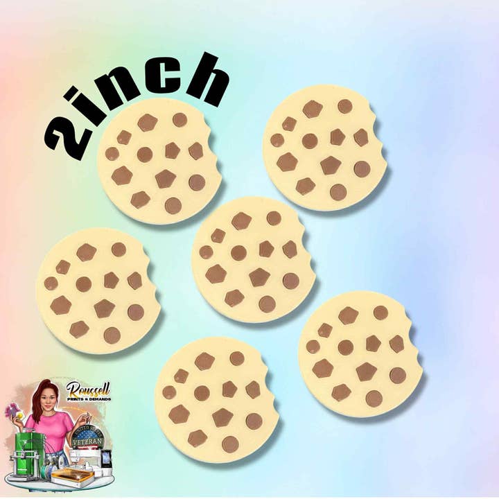Cookie Embellishment 6 pcs 2 inch 3d printed for wholesale by Roussell Prints and Demand LLC
