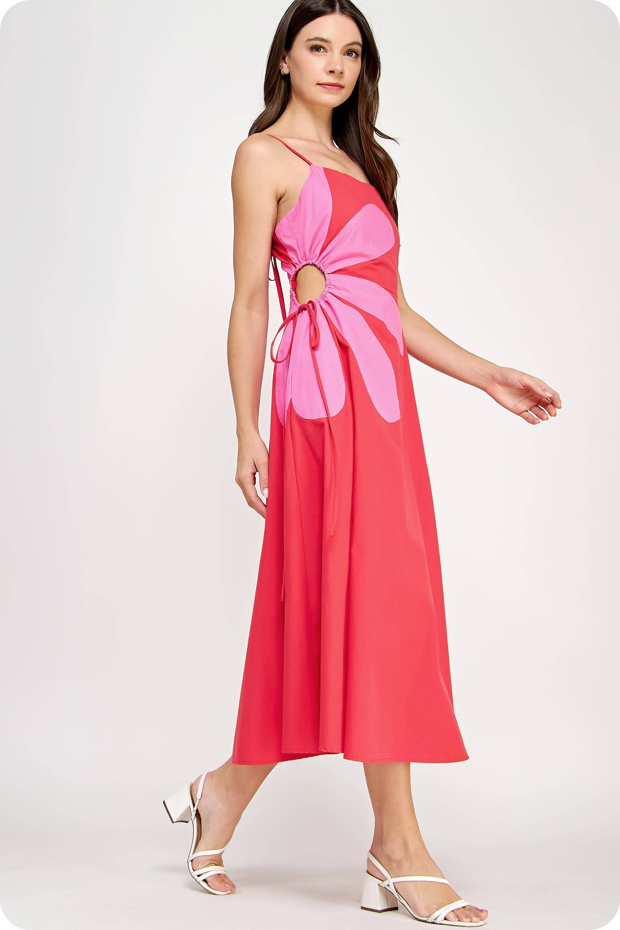 Strut & Bolt - Wholesale Dress - Women's - Sleeveless Side Cut-Out Flower Detail Midi Dress15