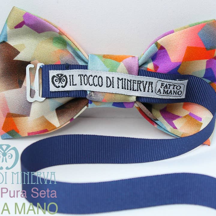Zijden Vlinderdas Heren Palermo hoge mode stof - Handgemaakt voor wholesale door Il Tocco di Minerva