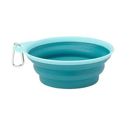 Aqua Collapsible Bowl in Pre-Loaded Display Box for wholesale by PetRageous Designs