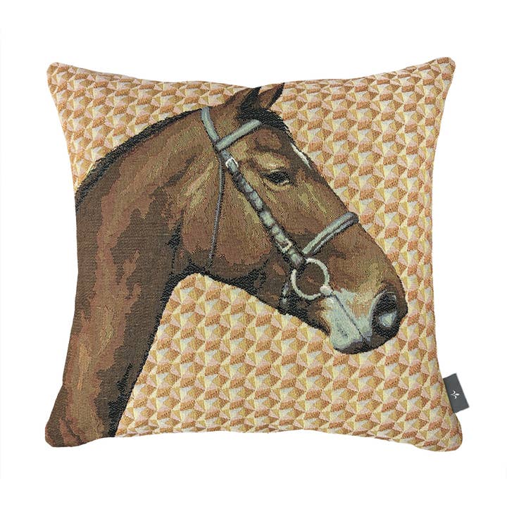 Geometric Horse Head Tapestry Cushion Cover for wholesale by Art De Lys