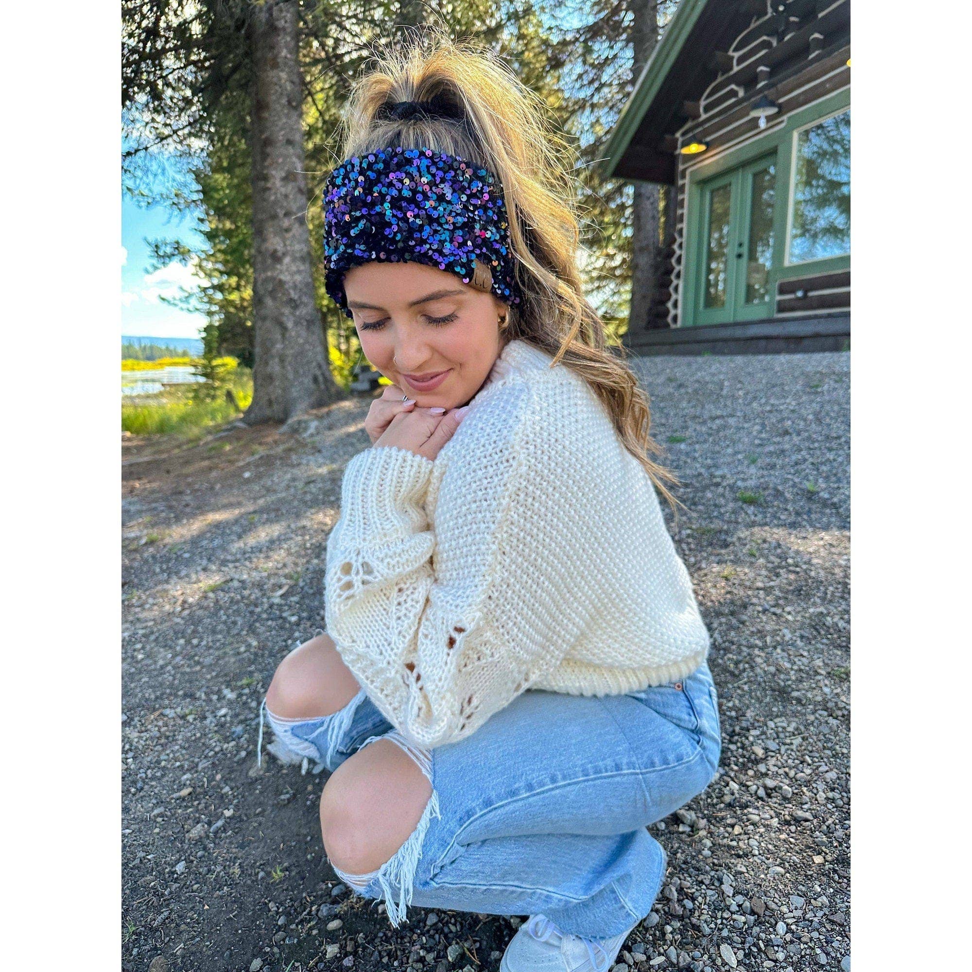 MiMi Wholesale - Wholesale Fashion Headband - Women's - Leah Cluster Sequin Fashion Headband Wrap2