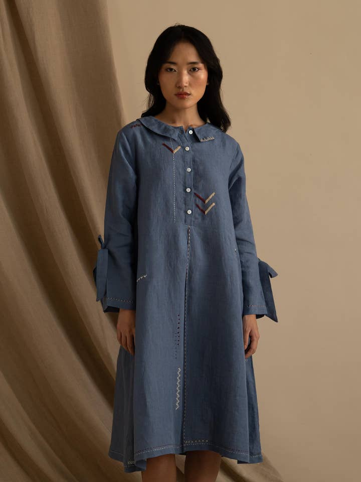 Linen Aurelia Dress for wholesale by Live Linen