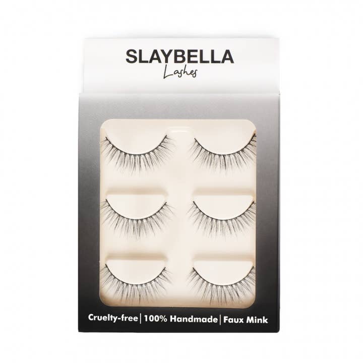 Set di 3 paia di ciglia in finto visone per la vendita all'ingrosso da parte di SLAYBELLA Lashes