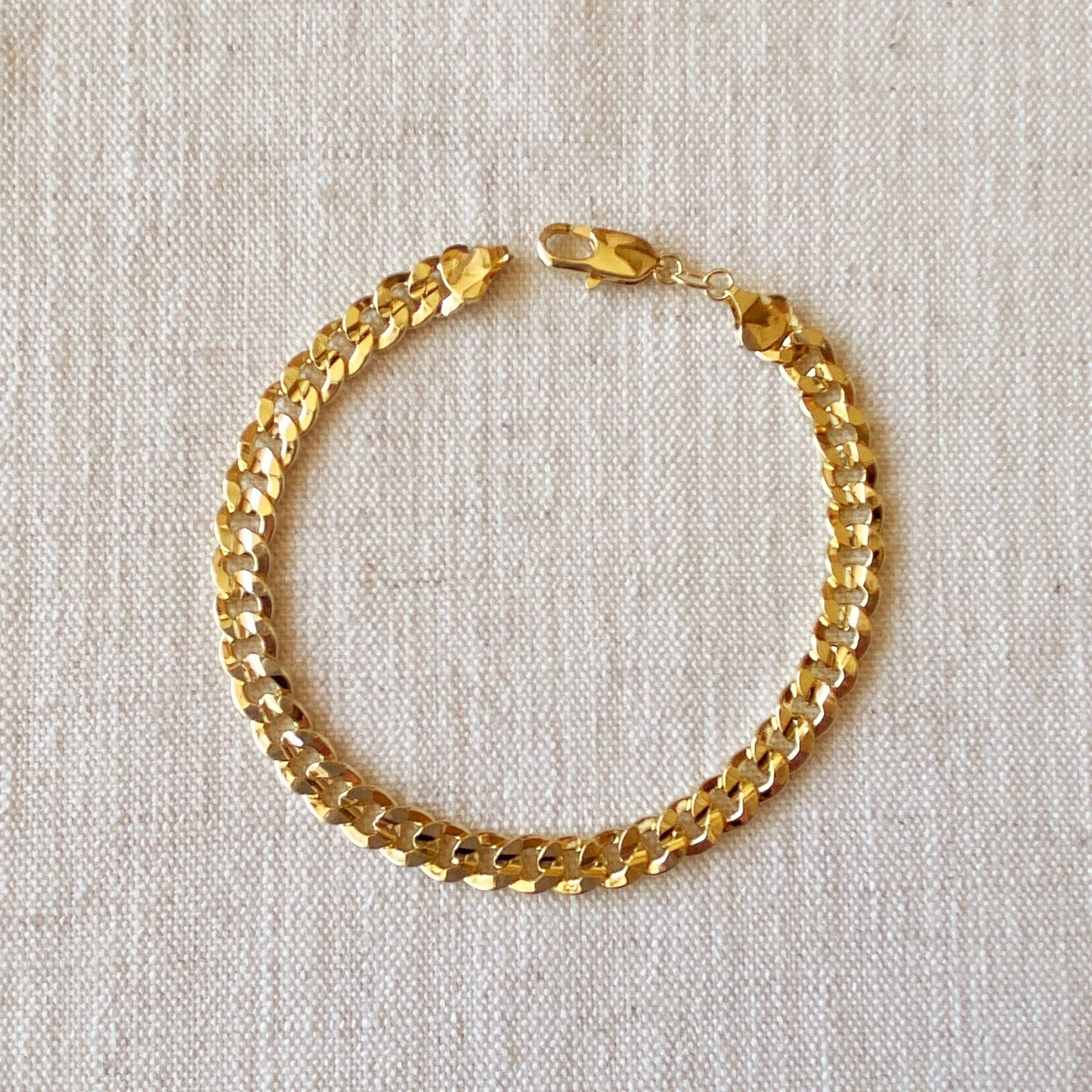 GoldFi - Wholesale Link & Chain Bracelet - 18k Gold Filled Unisex Cuban Link Bracelet Ankle