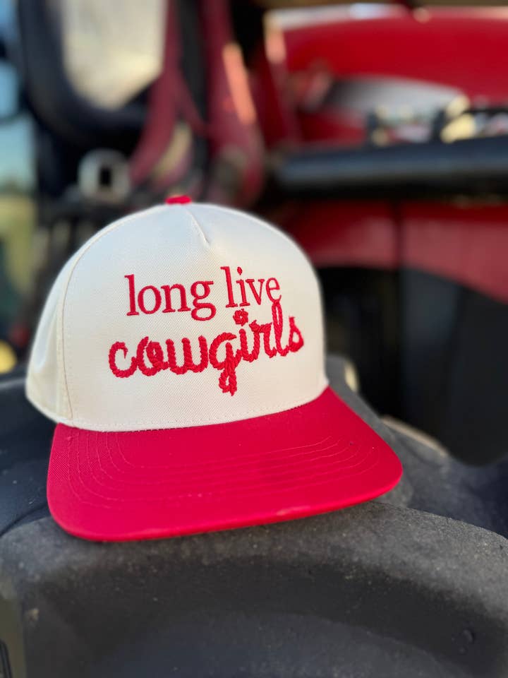Long Live Cowgirls Trucker Hat - Red for wholesale by Embroidery On Main