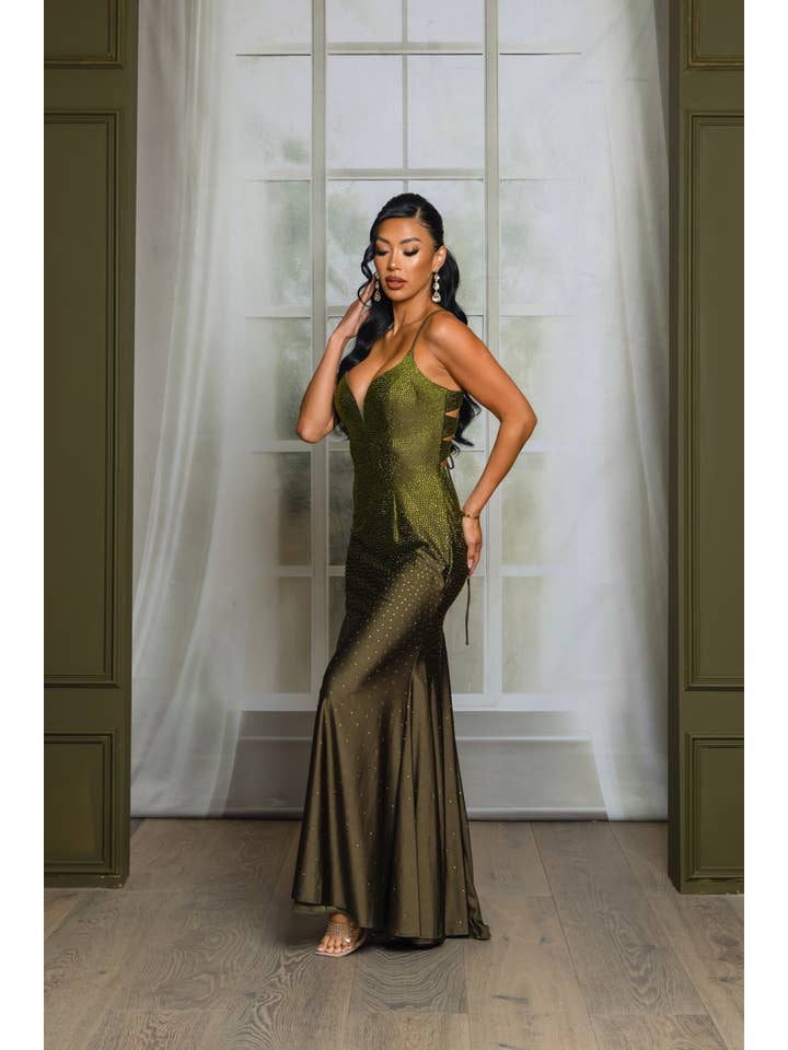 RICARICA INC. - Wholesale Gown - Women's - 7504_RHINESTONE EMBELLISHED SPANDEX MAI DRESS6