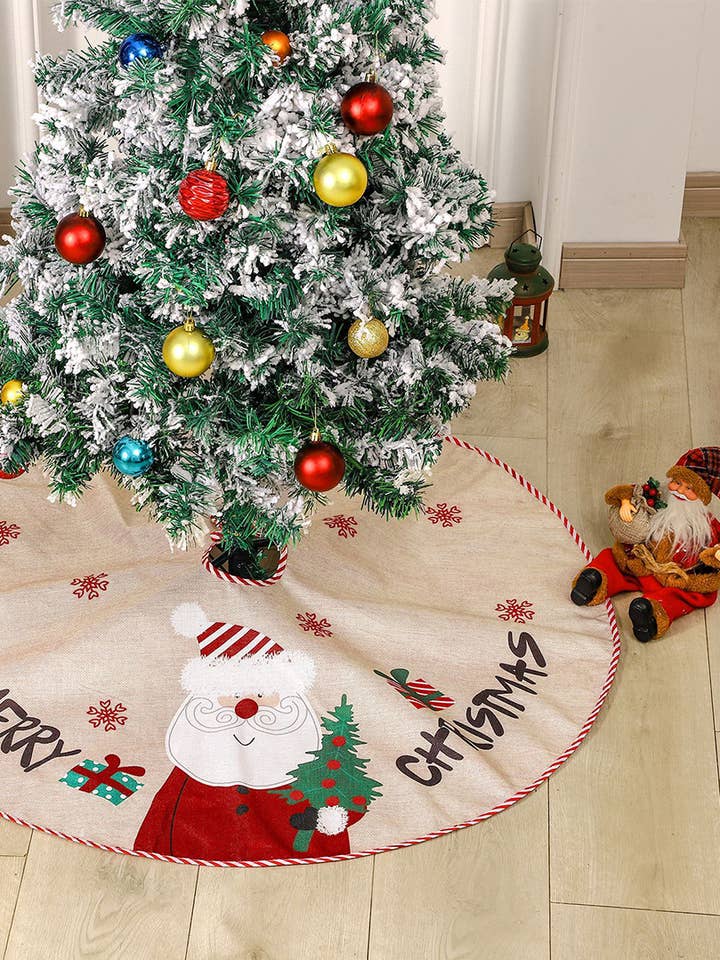 Julplysch Tryckt Jultomte Träd Kjol ZK3790 för wholesale av UNISHE