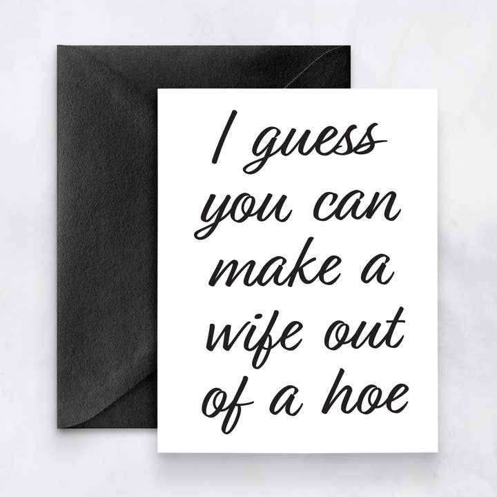 Carte drôle de femme hors d'une houe pour la vente par Felicia Nicole Design