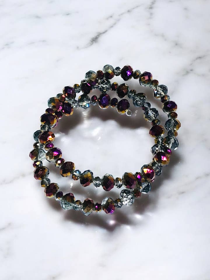 Glass Bead Wrap Bracelet - B2008 for wholesale by Magnolia & Peach Jewelry Boutique, LLC