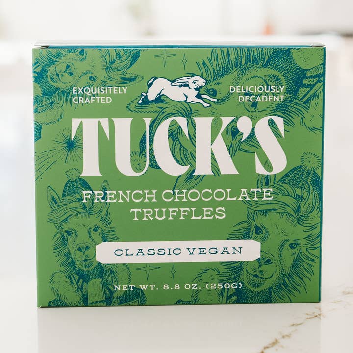 Klassisk vegansk chokladtryffellåda (12-pack) för wholesale av Tuck's Truffles