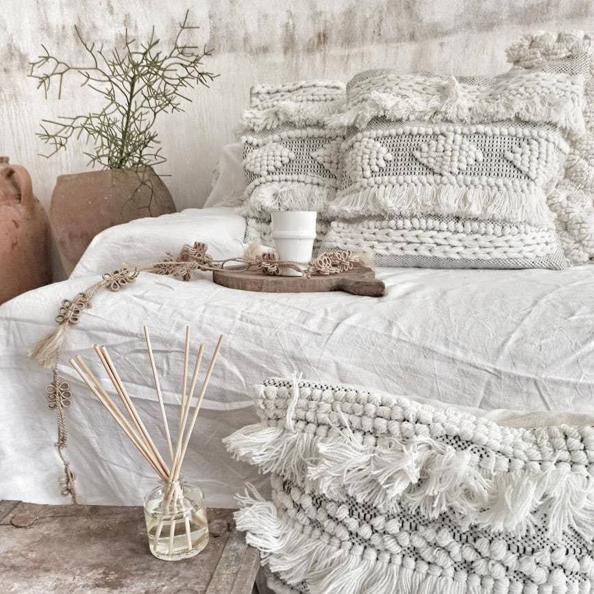 Loft & Daughter – wholesale Throw pillow cover – Recycled Tassel Diamond Cushion Cover7