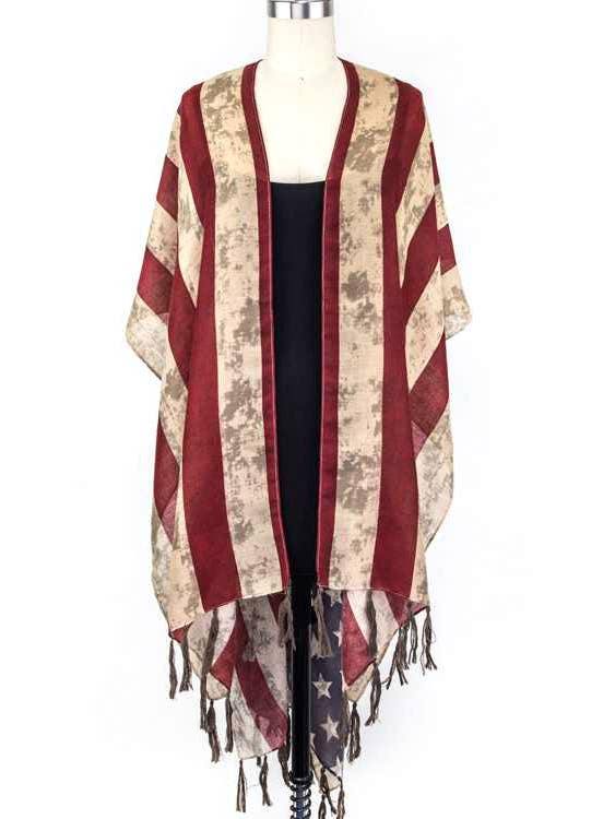 Vintage US Flag Shaped Shawl for wholesale by Artini Accessories