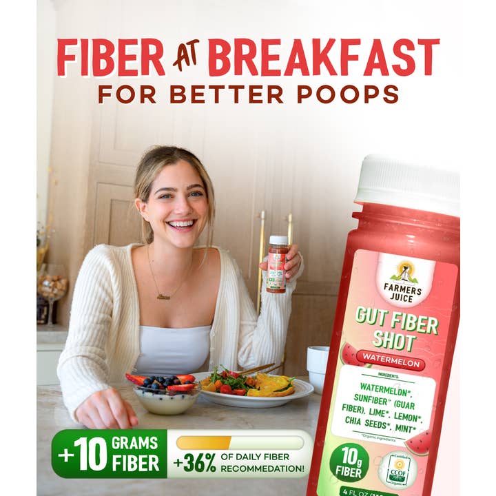 Farmer's Juice - Wholesale Wellness Juice/Tonic - Gut Fiber Shot Blueberry | 24 Shots5