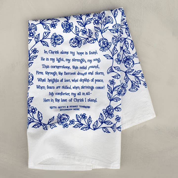 Torchon Hymne "In Christ Alone" - Bleu pour la vente par Little Things Studio