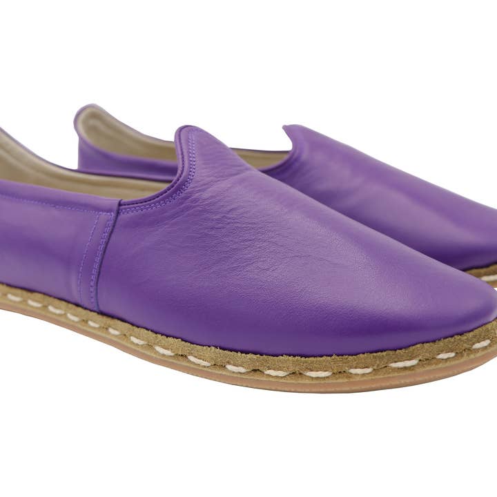 Gizze - Vente Ballerines – femme - Cuir Classique - Violet Byzance2
