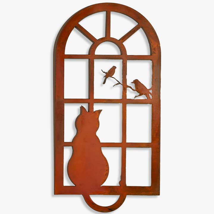 Cat in the Window Metal Art for wholesale by Elizabeth Keith Designs