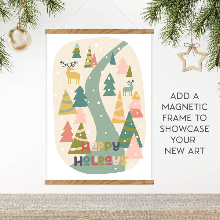 Breathe People - Wholesale DIY Craft Kit - Happy Holidays 12 x 18" Paint by Number Kit