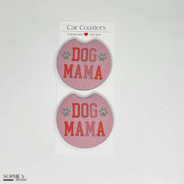 Dog Mama Car Coaster for wholesale by Sophie V. Designs