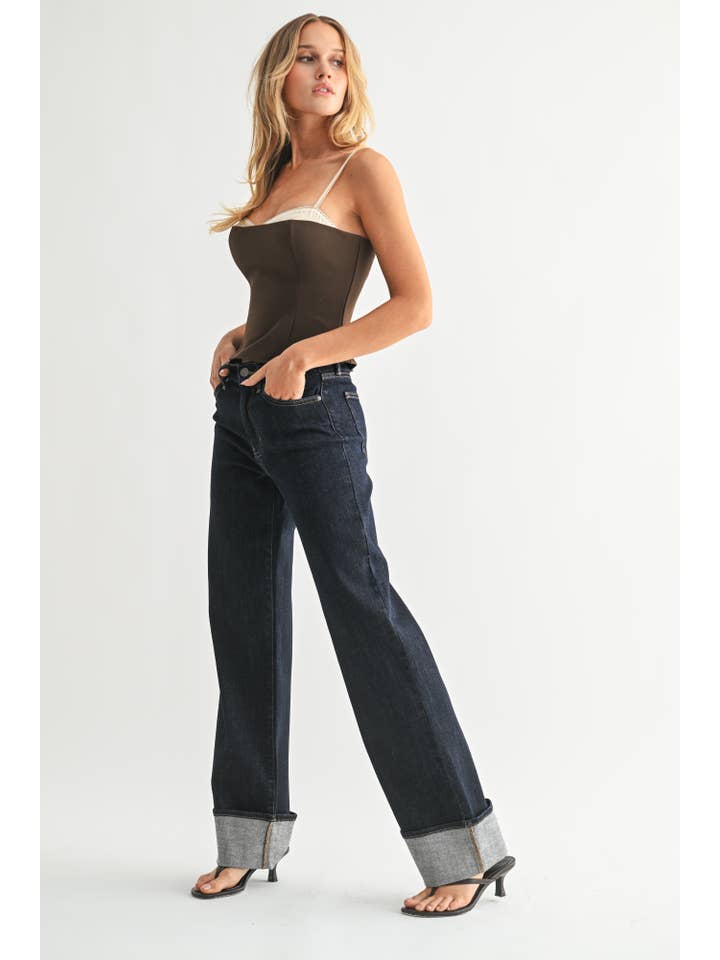 JBD - Wholesale Jeans - Women's - DP854 - SUP - Cuffed Wide Leg1