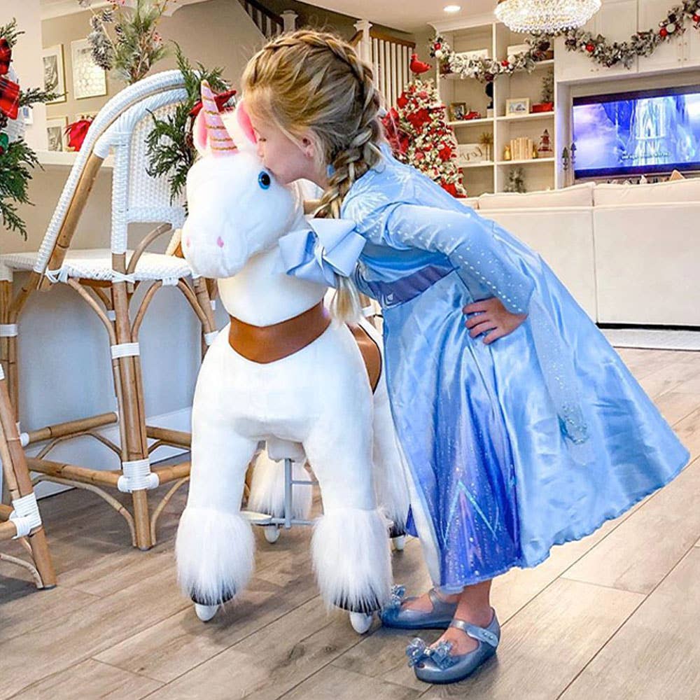 PonyCycle - Vente Cheval à bascule – enfant - PonyCycle Cheval à Bascule Licorne Blanche | Jouet à Chevaucher en Peluche9