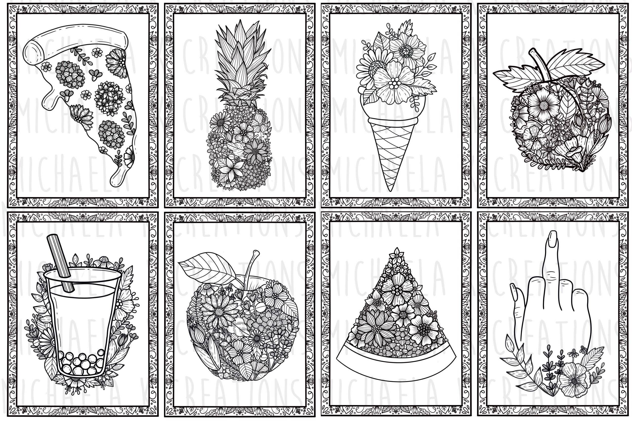 Michaela K Creations – Großhandel Mal- & Aktivitätsbuch – Erwachsene – Doobie Snacks Malbuch | 420€ Geschenk | Blumen-Malbuch5