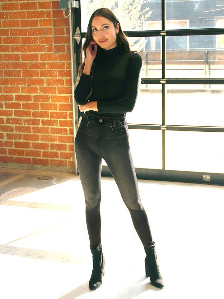 Doheny Bodyçon Jegging/Legging Noir pour la vente par Lenawee Moda