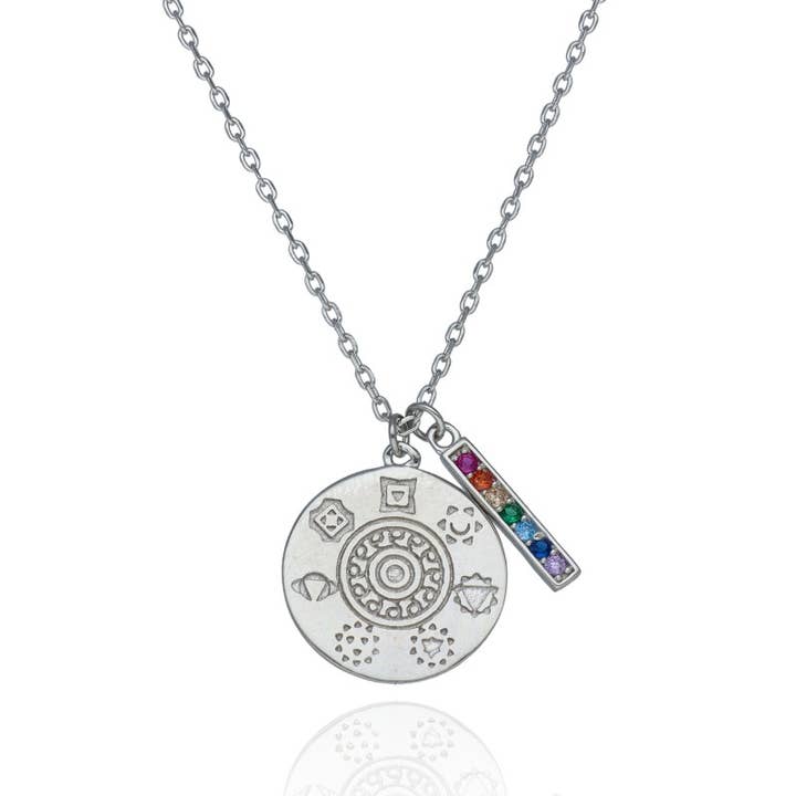 Sterling Silver Necklace 7 Chakras Pendant for wholesale by Las Joyas de Amanda