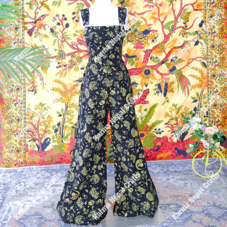 Karma Nepal Crafts - Wholesale Jumpsuit - Women's - Magical Celestial/Mushroom Wide Leg Jumpsuit8