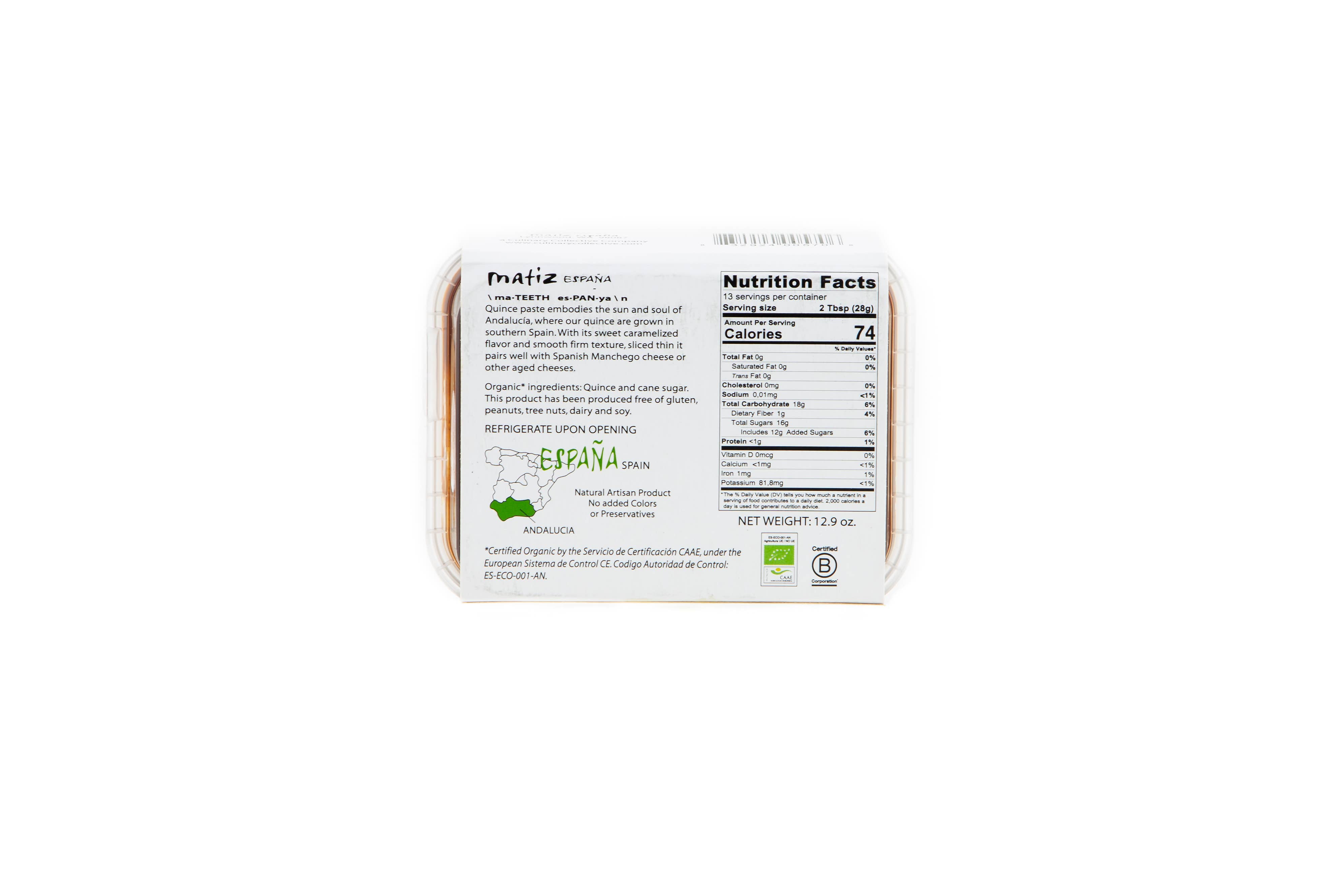 Matiz - Wholesale Jam/Jelly - Matiz Quince Organic Paste - 12.3oz1