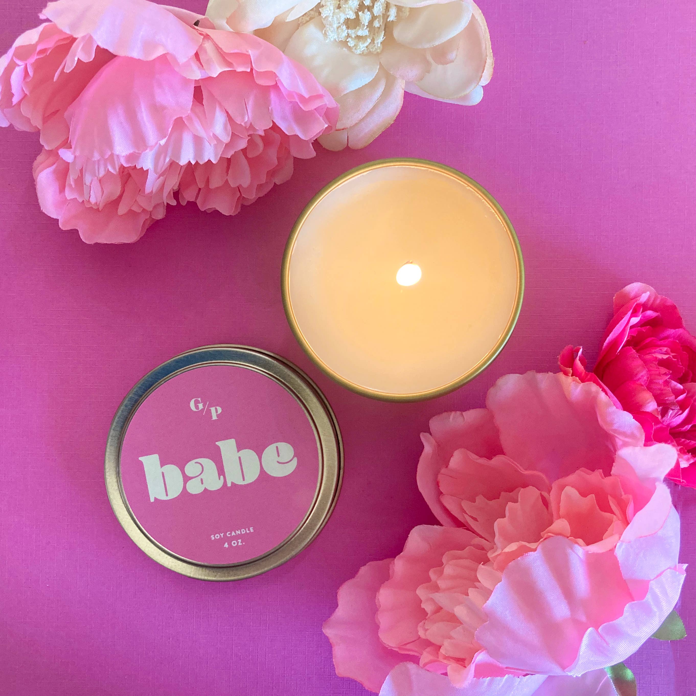 GP Candle Co. - Wholesale Travel Candles - Babe Just Because 4 oz. Candle Tin2