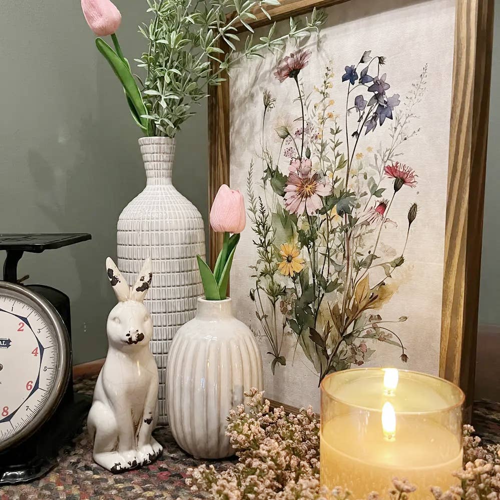 Hangout Home - Vente Affiche d'art - Fleurs sauvages cueillies - Art sur toile avec fleurs encadrées - Ferme1