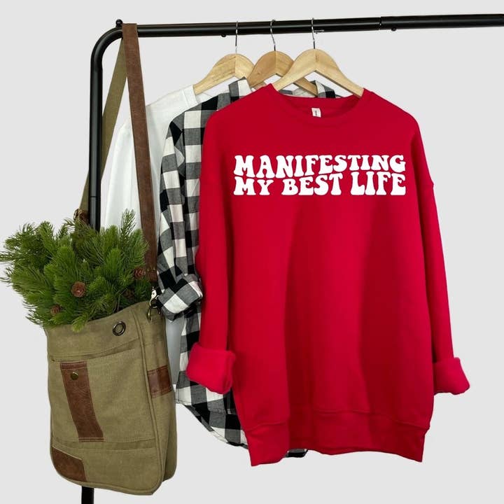 Manifeating My Best Life, Self Love, Motivational Sweatshit for wholesale by JCK Finds