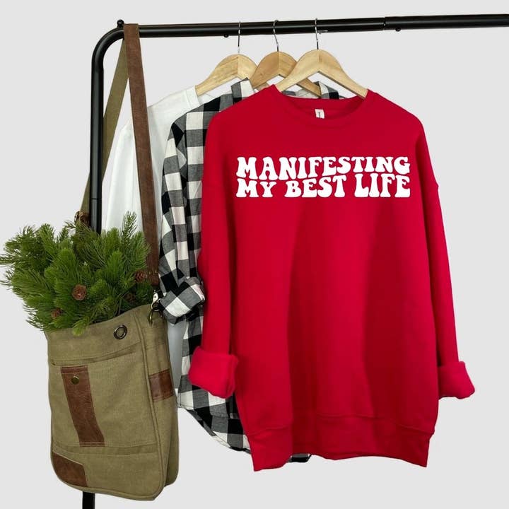 Manifeating My Best Life, Amour de soi, Sweatshit de motivation pour la vente par JCK Finds