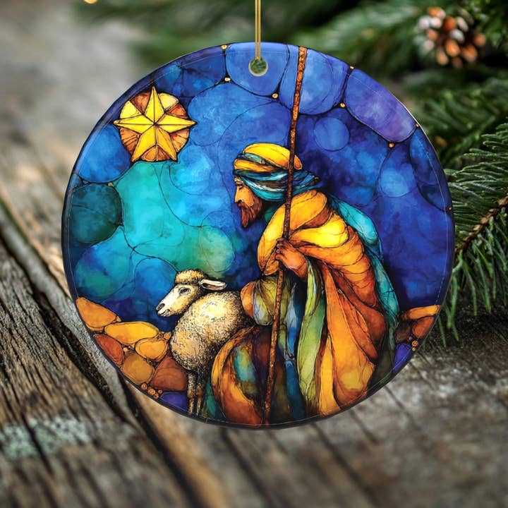 The Shepherd’s Watch – Nativity Scene Ornament – Christmas 2025 for wholesale by Peeping Tom's Cottage