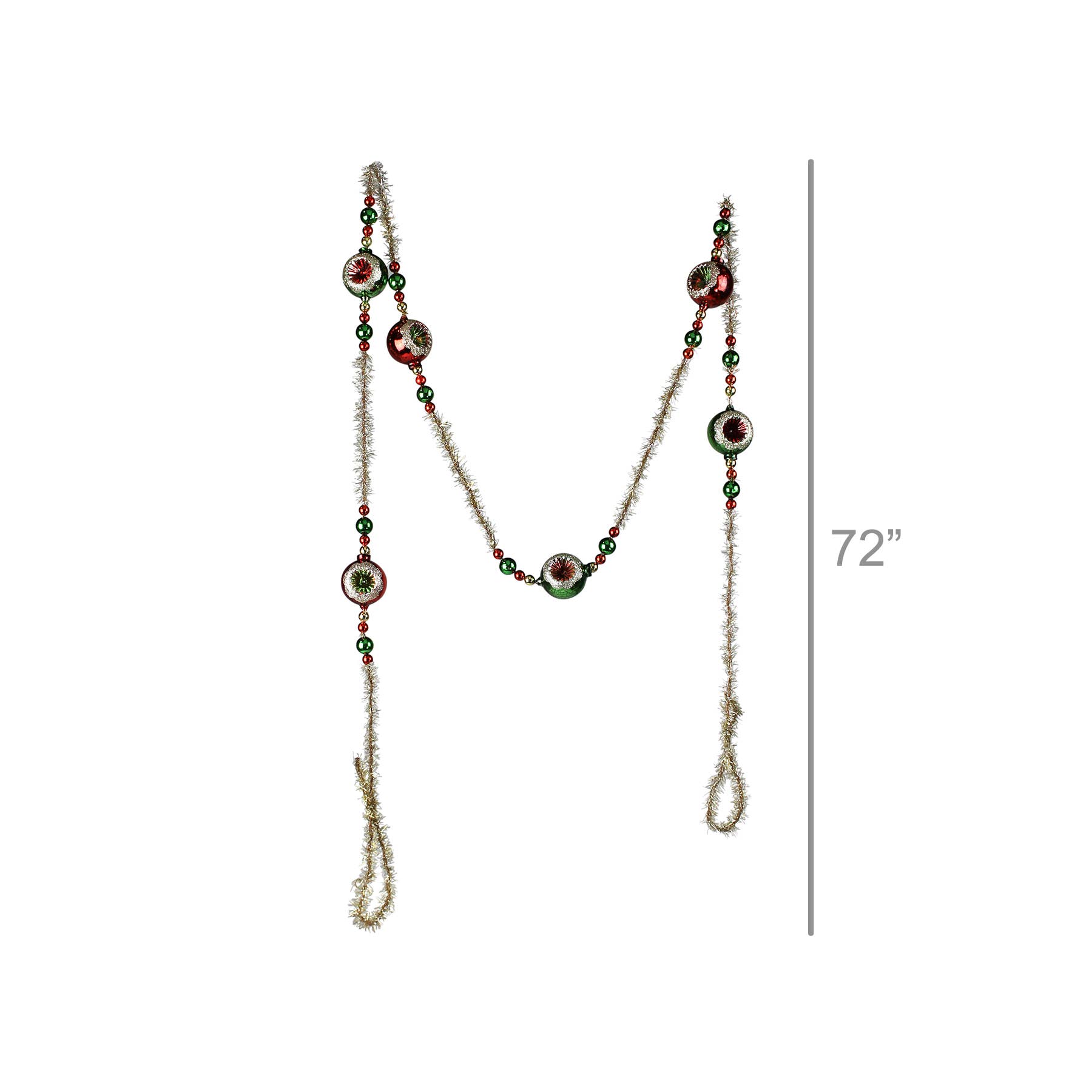 HomArt - Wholesale Bunting/Garland - Glass & Tinsel Garland, Red & Green1