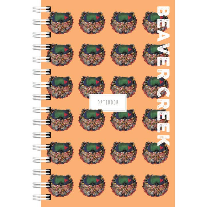 "Beaver Creek Ski Bear Love Orange Datebook" Notebook for wholesale by Lilybart LLC
